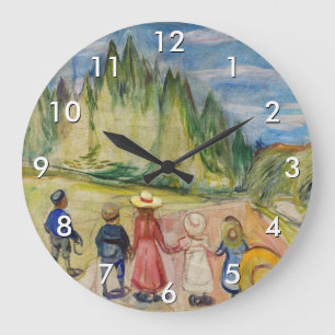 Edvard Munch - The Fairytale Forest Large Clock