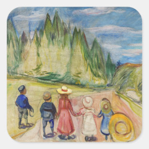 Edvard Munch - The Fairytale Forest Square Sticker
