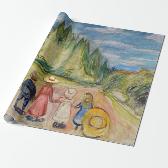 Edvard Munch - The Fairytale Forest Wrapping Paper (Unrolled)