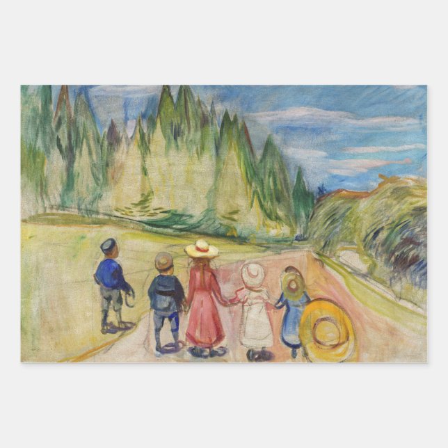 Edvard Munch - The Fairytale Forest Wrapping Paper Sheet (Front)