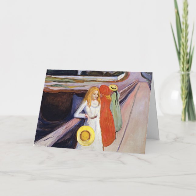 Edvard Munch - The Girls on the Bridge 1901 Card (Front)