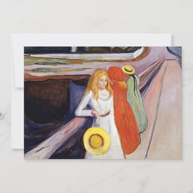Edvard Munch - The Girls on the Bridge 1901 Thank You Card (Front)
