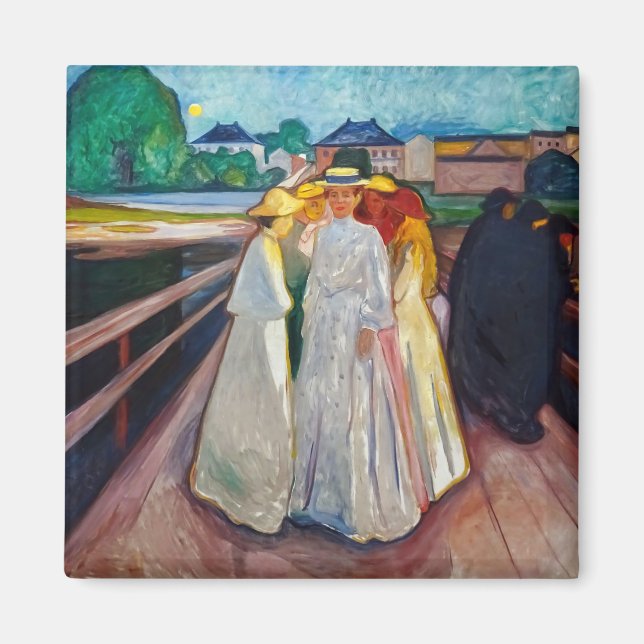 Edvard Munch - The Girls on the Bridge 1903 Magnet (Front)