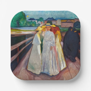 Edvard Munch - The Girls on the Bridge 1903 Paper Plate