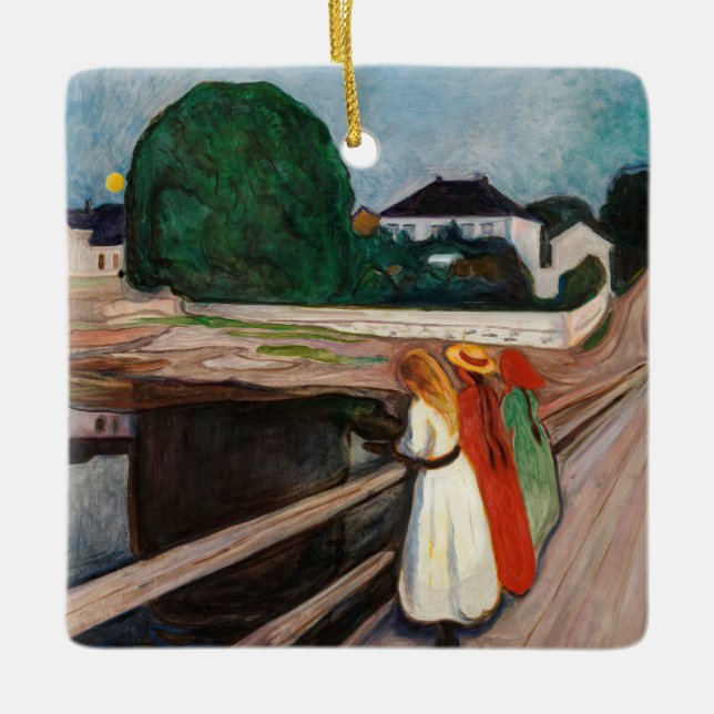 Edvard Munch - The Girls on the Bridge Ceramic Ornament (Front)