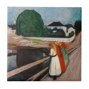 Edvard Munch - The Girls on the Bridge Ceramic Tile