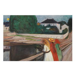Edvard Munch - The Girls on the Bridge Faux Canvas Print