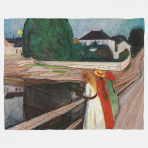 Edvard Munch - The Girls on the Bridge Fleece Blanket