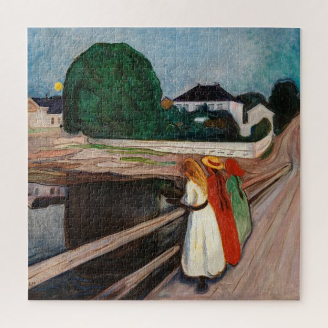Edvard Munch - The Girls on the Bridge Jigsaw Puzzle (Vertical)