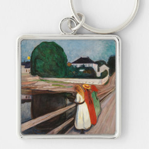 Edvard Munch - The Girls on the Bridge Key Ring