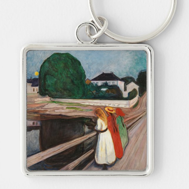 Edvard Munch - The Girls on the Bridge Key Ring (Front)