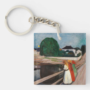 Edvard Munch - The Girls on the Bridge Key Ring