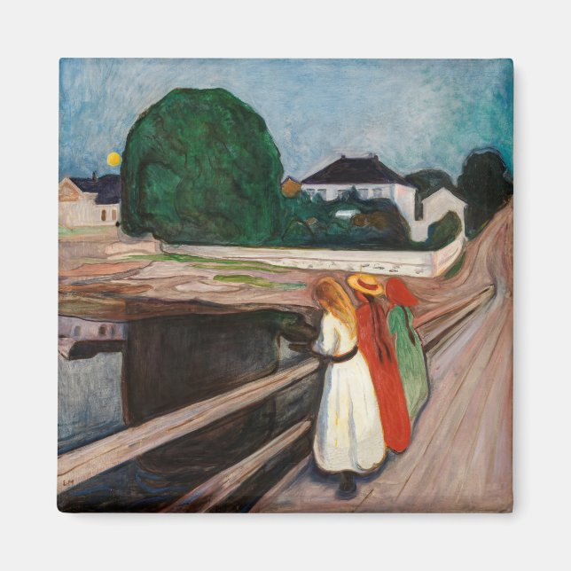 Edvard Munch - The Girls on the Bridge Magnet (Front)
