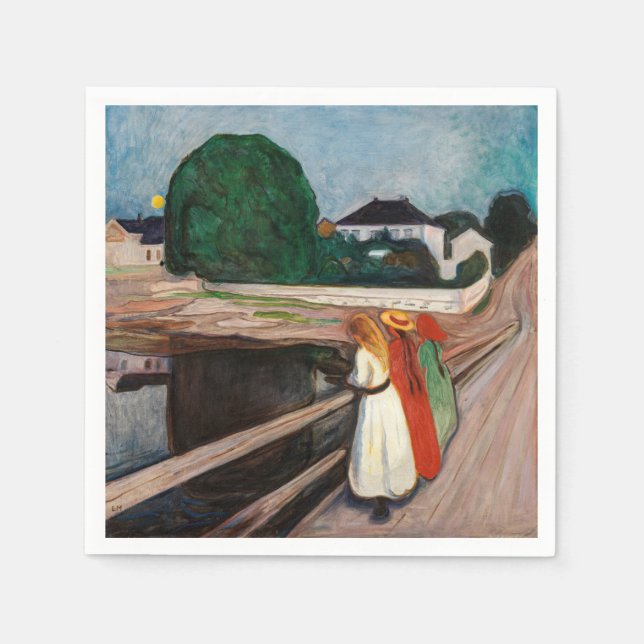 Edvard Munch - The Girls on the Bridge Napkin (Front)