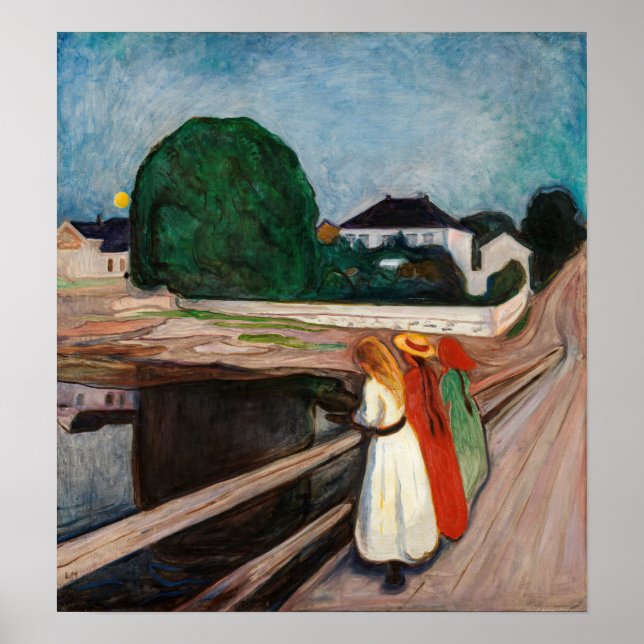 Edvard Munch - The Girls on the Bridge Poster (Front)