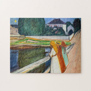 Edvard Munch - The Girls on the Bridge White Night Jigsaw Puzzle