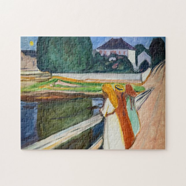 Edvard Munch - The Girls on the Bridge White Night Jigsaw Puzzle (Horizontal)