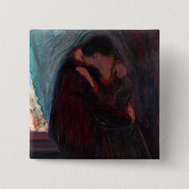 Edvard Munch - The Kiss 15 Cm Square Badge (Front)