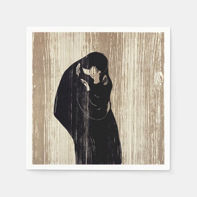 Edvard Munch - The Kiss IV Napkin (Front)