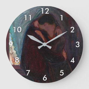 Edvard Munch - The Kiss Large Clock
