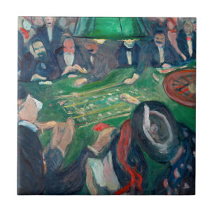 Edvard Munch - The Roulette Table in Monte Carlo Ceramic Tile
