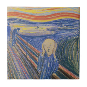 Edvard Munch The Scream 1895 Pastel Art Print Ceramic Tile