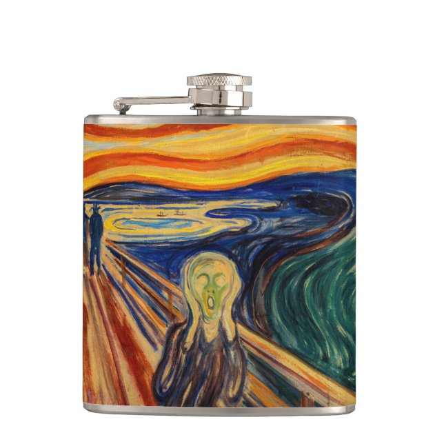 Edvard Munch - The Scream 1910 Hip Flask (Front)