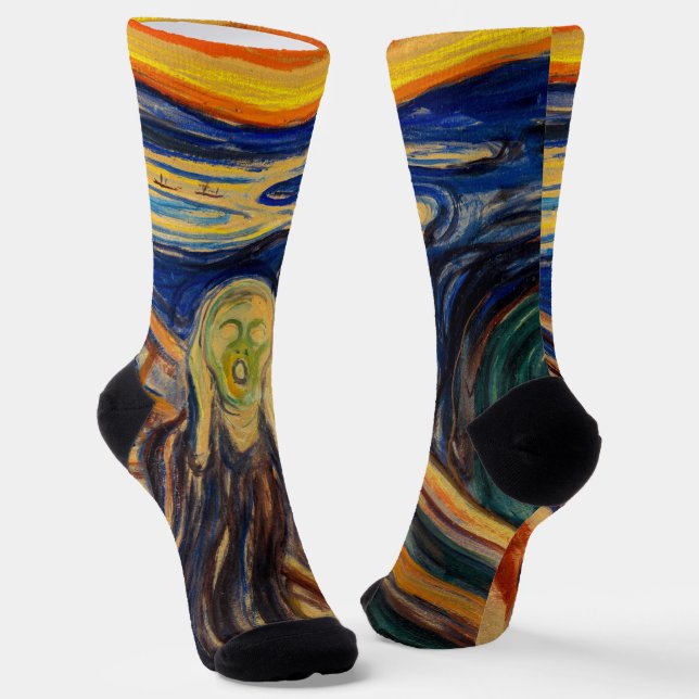 Edvard Munch - The Scream 1910 Socks (Angled)