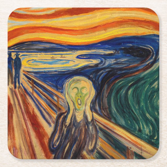 Edvard Munch - The Scream 1910 Square Paper Coaster (Front)