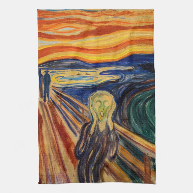 Edvard Munch - The Scream 1910 Tea Towel (Vertical)