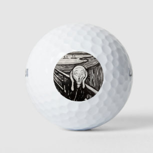 Edvard Munch The Scream Lithograph Print Famous Golf Balls