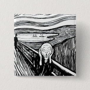 Edvard Munch - The Scream Lithography 15 Cm Square Badge