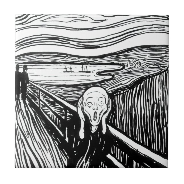 Edvard Munch - The Scream Lithography Ceramic Tile (Front)