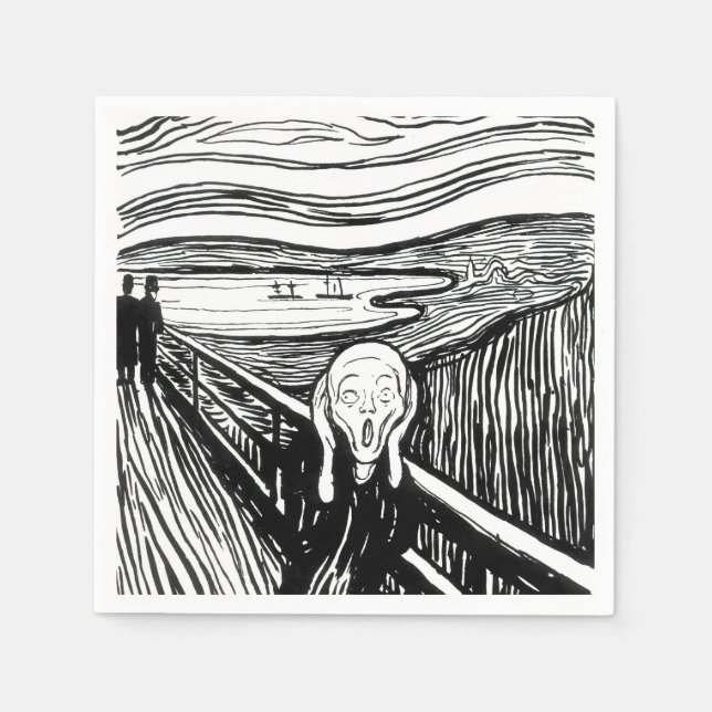 Edvard Munch - The Scream Lithography Napkin (Front)