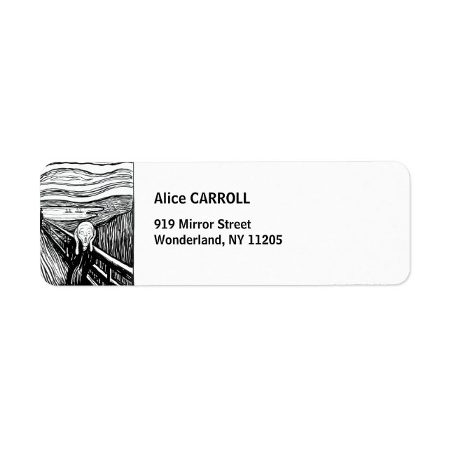 Edvard Munch - The Scream Lithography Return Address Label (Front)