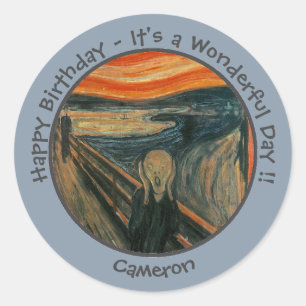 Edvard Munch The Scream Party Items Collection Classic Round Sticker