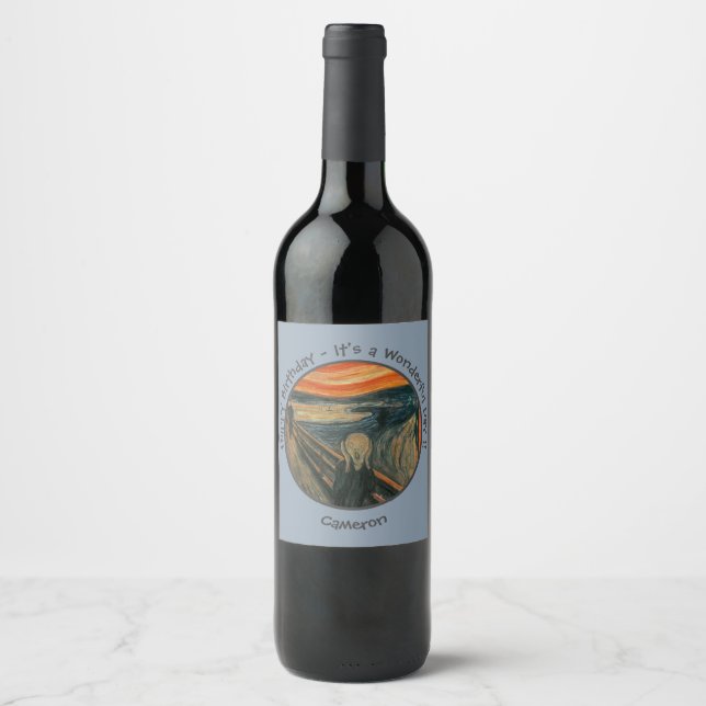 Edvard Munch The Scream Party Items Collection Wine Label (Front)