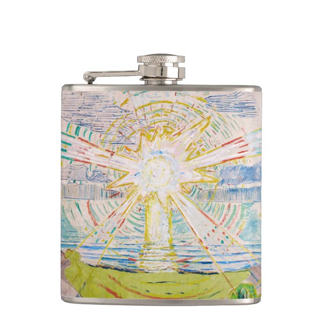 Edvard Munch - The Sun 1910 Hip Flask (Front)