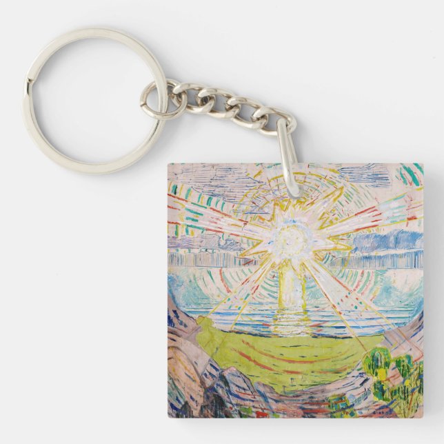 Edvard Munch - The Sun 1910 Key Ring (Front)