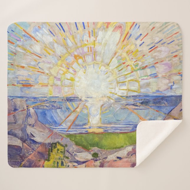 Edvard Munch - The Sun 1911 Sherpa Blanket (Front (Horizontal))