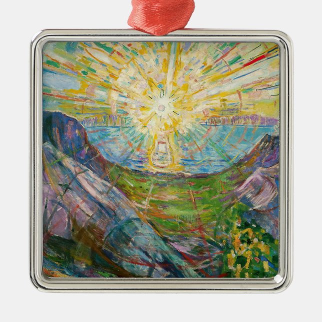 Edvard Munch - The Sun 1916 Metal Ornament (Front)