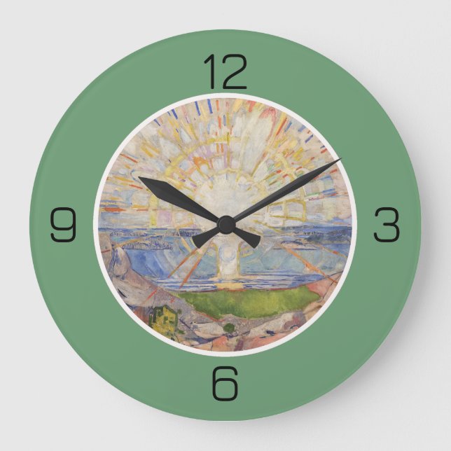 Edvard Munch The Sun (Solen) - Sunrise Party Items Large Clock (Front)