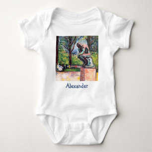 Edvard Munch - The Thinker by Rodin  Baby Bodysuit