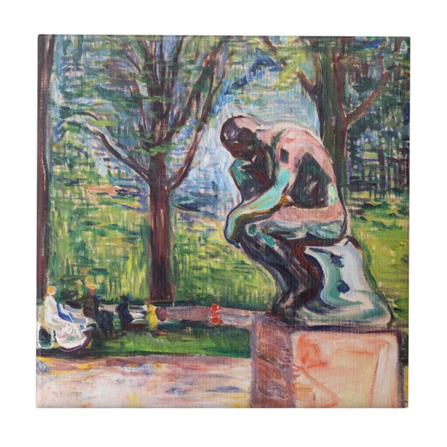 Edvard Munch - The Thinker by Rodin Ceramic Tile (Front)