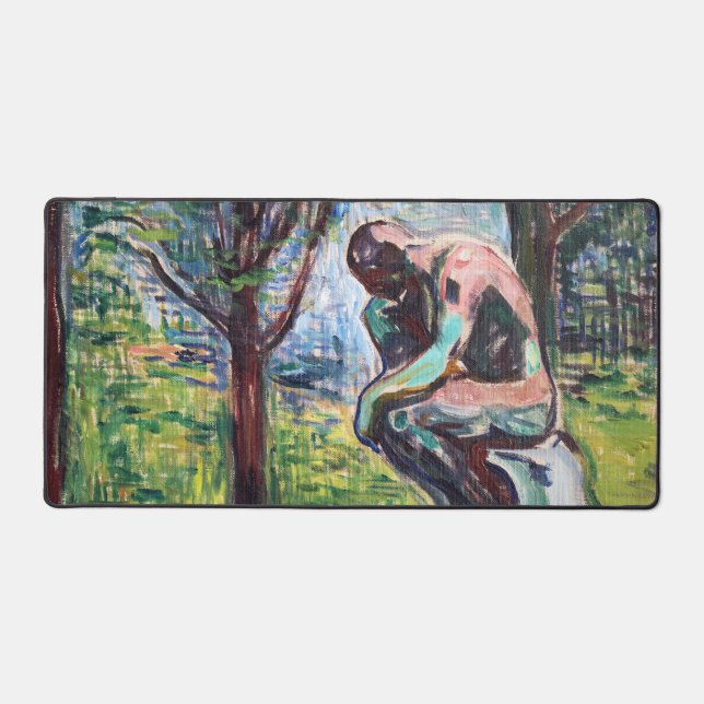 Edvard Munch - The Thinker by Rodin Desk Mat (Front)