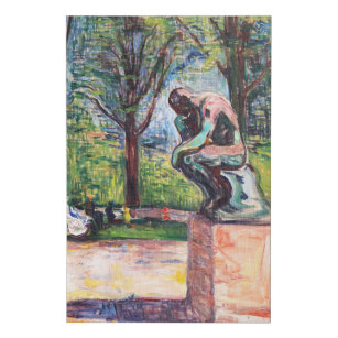 Edvard Munch - The Thinker by Rodin Faux Canvas Print
