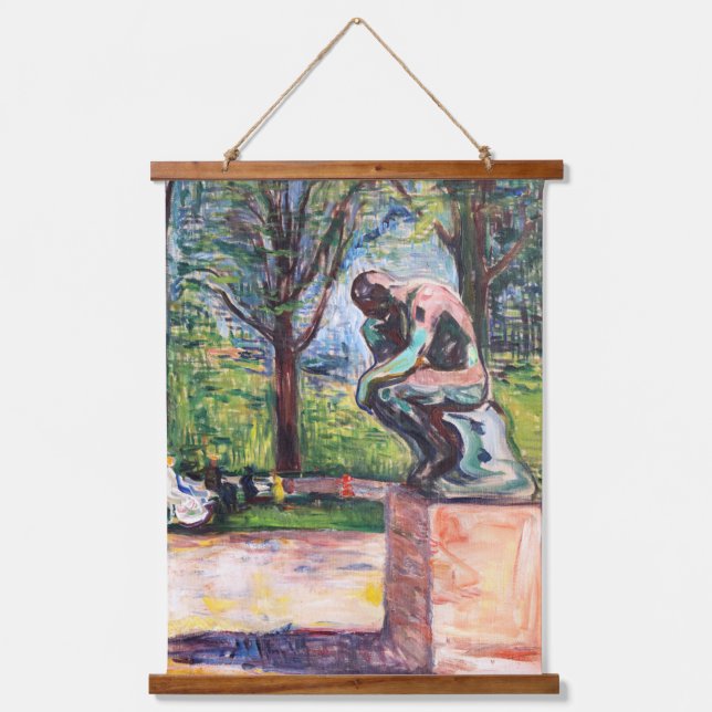 Edvard Munch - The Thinker by Rodin Hanging Tapestry (Front)