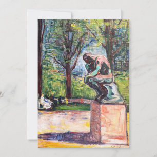 Edvard Munch - The Thinker by Rodin Invitation