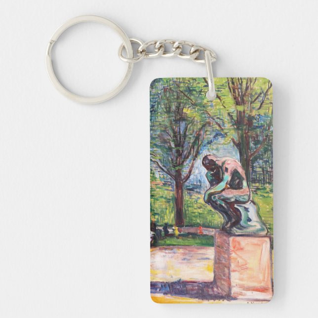 Edvard Munch - The Thinker by Rodin Key Ring (Front)