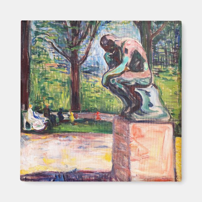 Edvard Munch - The Thinker by Rodin Magnet (Front)